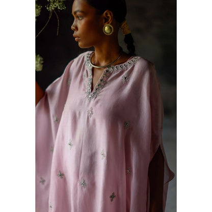 SHIKHA MEHTA Lavender Anisa Kaftan and Pant with Slip (Set of 3)