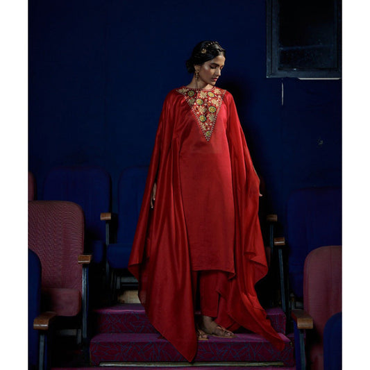 SHIKHA MEHTA Berry Olivia Kaftan and Pant (Set of 2)