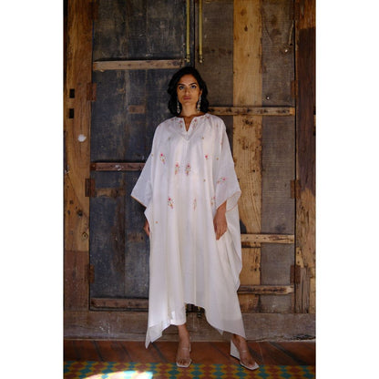 SHIKHA MEHTA Kora Layla Kaftan and Pant with Slip (Set of 3)