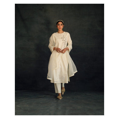 SHIKHA MEHTA Off White Nura Kurta with Pant and Dupatta (Set of 3)