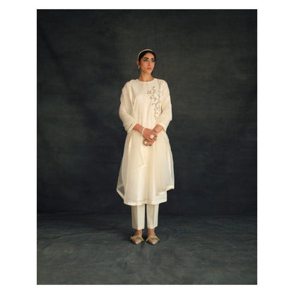 SHIKHA MEHTA Off White Nura Kurta with Pant and Dupatta (Set of 3)
