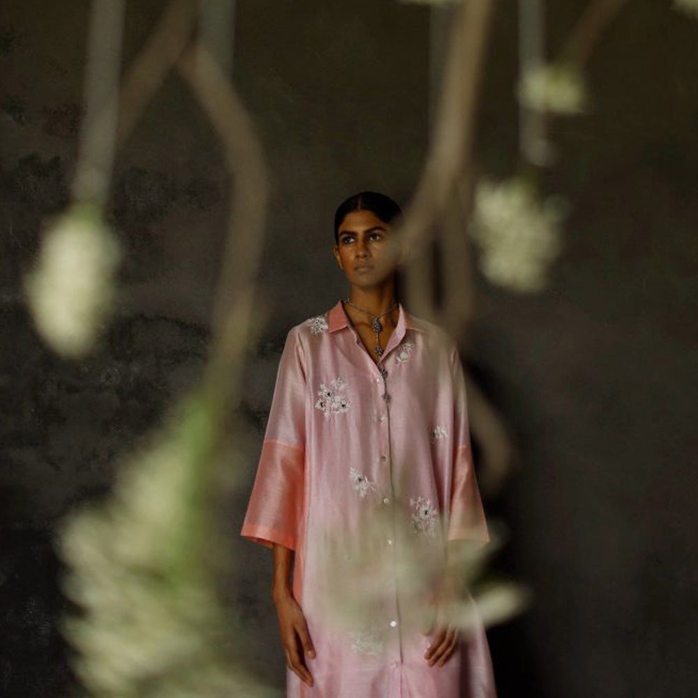 SHIKHA MEHTA Jamuni Pink Yami Kurta with Pant and Slip (Set of 3)