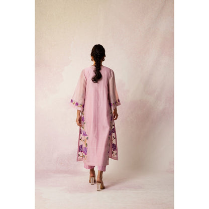 Shivani Bhargava Bahaar Lavender Floral Kali Kurta (Set of 3)