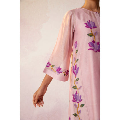 Shivani Bhargava Bahaar Lavender Floral Kali Kurta (Set of 3)