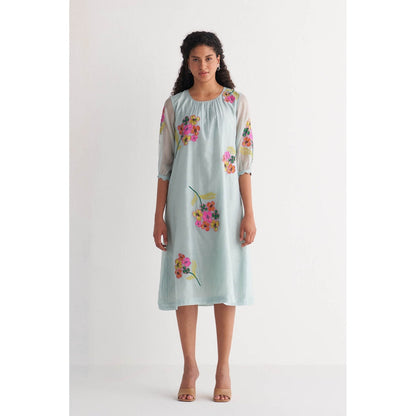 Shivani Bhargava Powder Blue Floral Bunch Dress