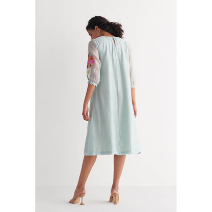 Shivani Bhargava Powder Blue Floral Bunch Dress