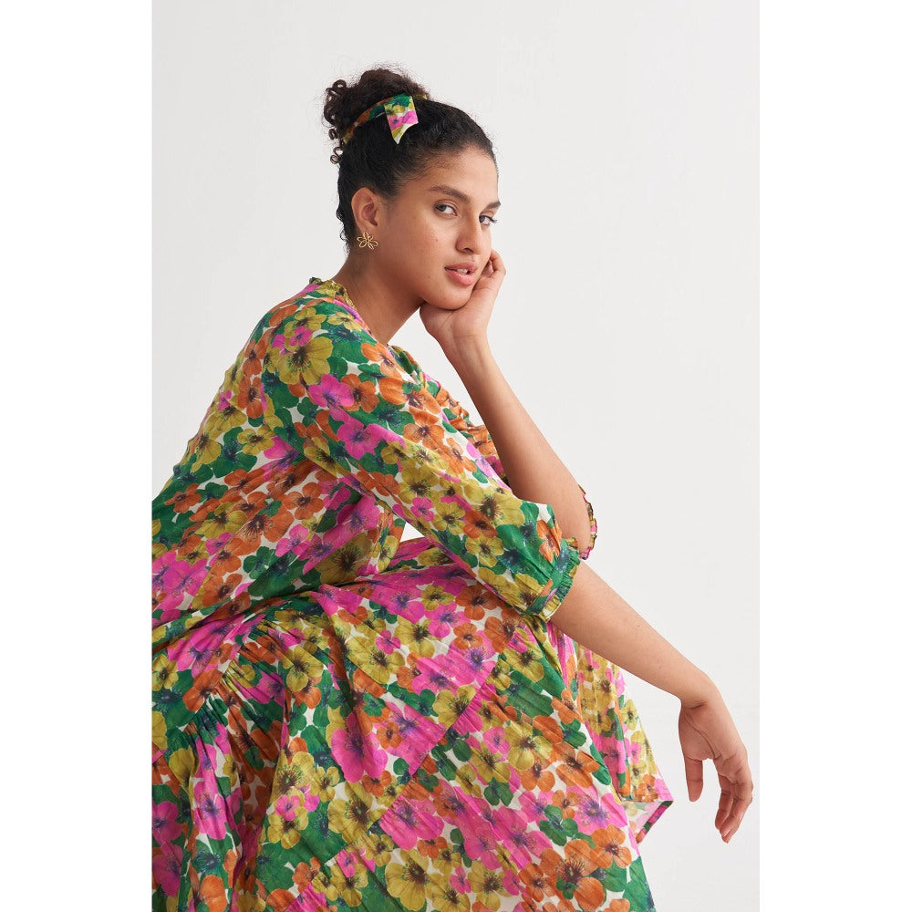 Shivani Bhargava Multihued Gardenia Tier Dress