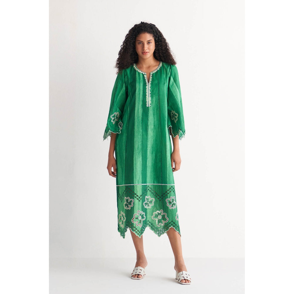 Shivani Bhargava Green Colossal Cutwork Dress