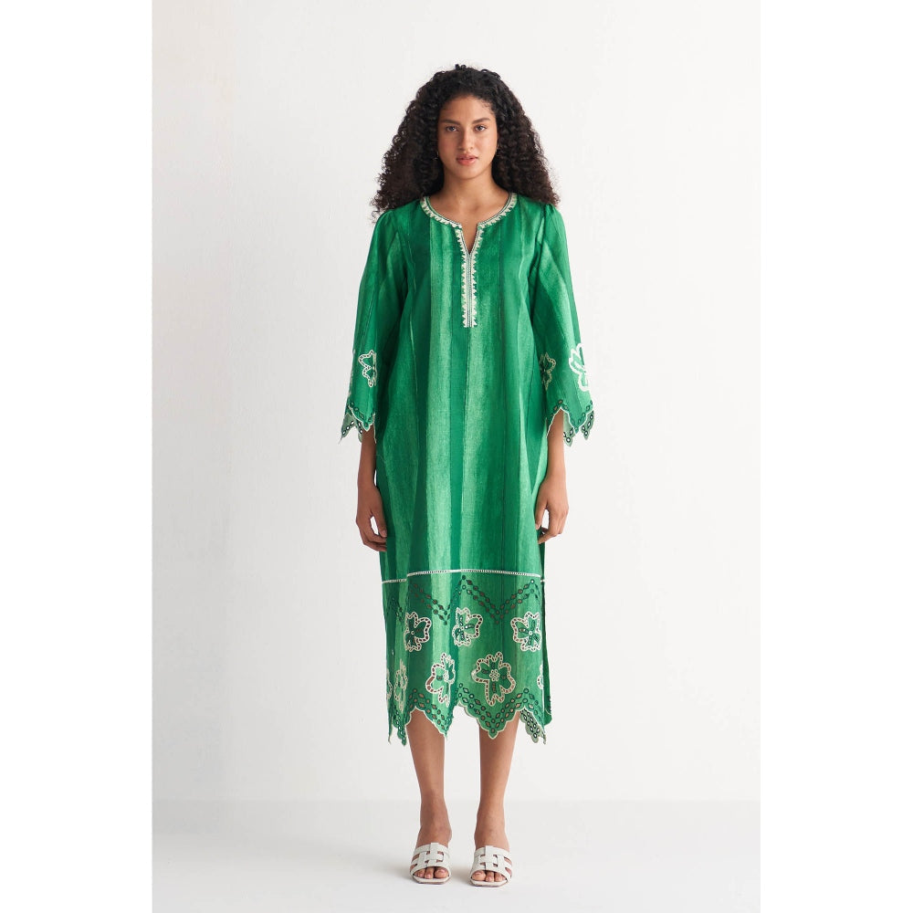Shivani Bhargava Green Colossal Cutwork Dress