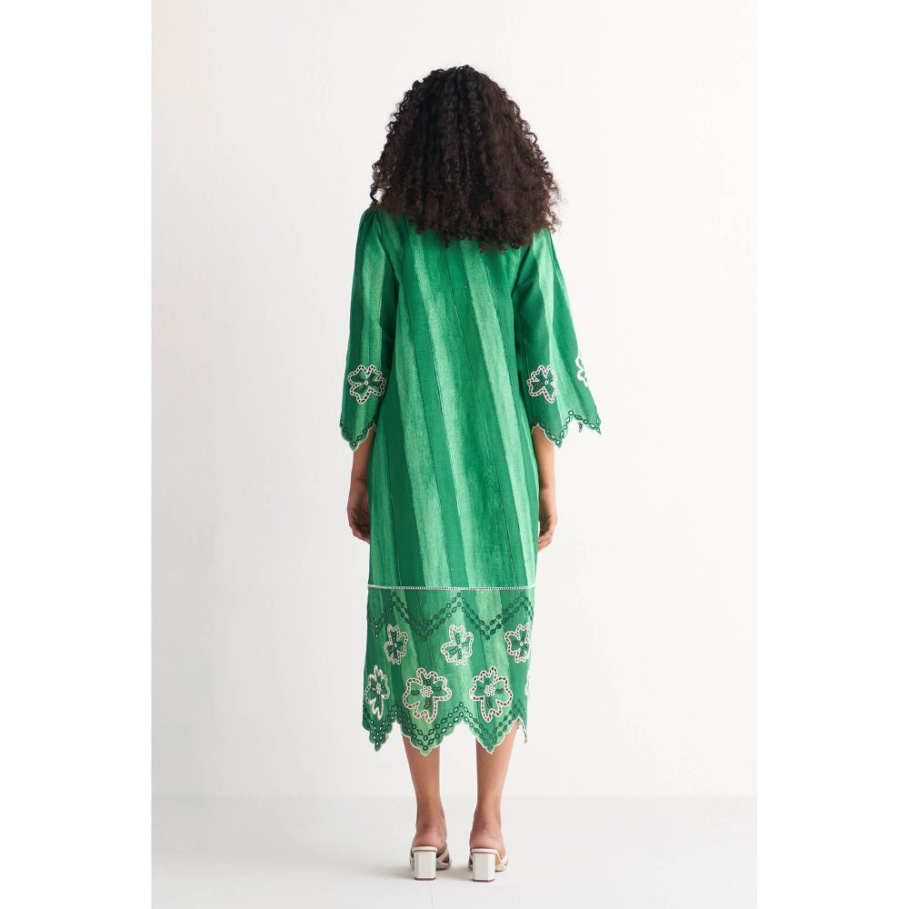 Shivani Bhargava Green Colossal Cutwork Dress