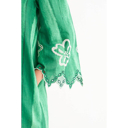 Shivani Bhargava Green Colossal Cutwork Dress