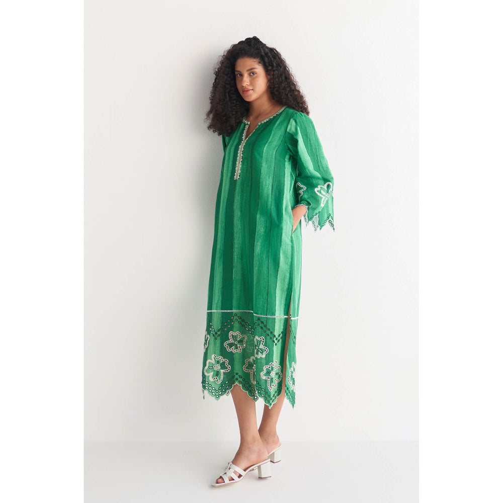 Shivani Bhargava Green Colossal Cutwork Dress