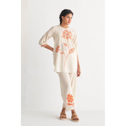 Shivani Bhargava Florence Cross-Stitch Off-White Co-Ord (Set of 2)