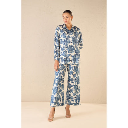 Shivani Bhargava Blue Blossom Co-Ord (Set of 2)