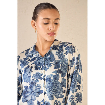 Shivani Bhargava Blue Blossom Co-Ord (Set of 2)