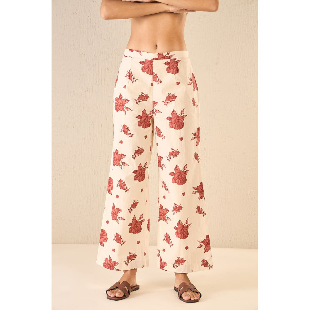 Shivani Bhargava Red Vinate Rose Co-Ord (Set of 2)