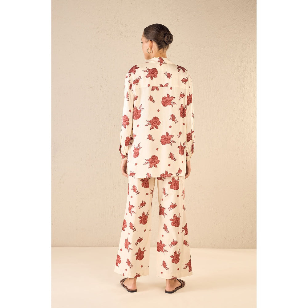 Shivani Bhargava Red Vinate Rose Co-Ord (Set of 2)