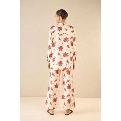 Shivani Bhargava Red Vinate Rose Co-Ord (Set of 2)