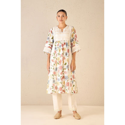 Shivani Bhargava Multi-Colour Floral Kurta with Pant (Set of 2)