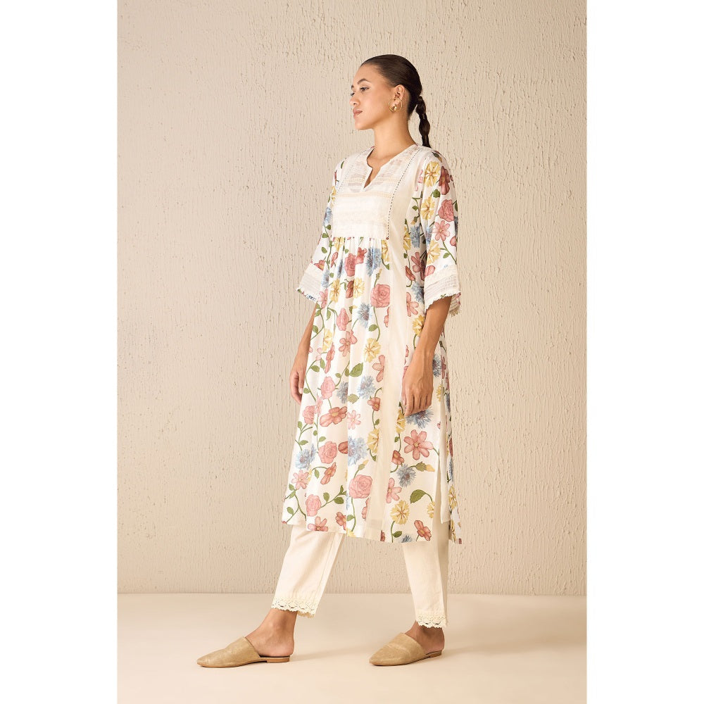 Shivani Bhargava Multi-Colour Floral Kurta with Pant (Set of 2)