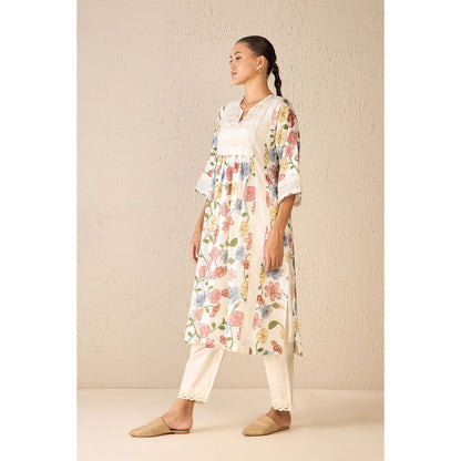 Shivani Bhargava Multi-Colour Floral Kurta with Pant (Set of 2)