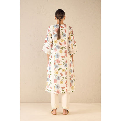 Shivani Bhargava Multi-Colour Floral Kurta with Pant (Set of 2)