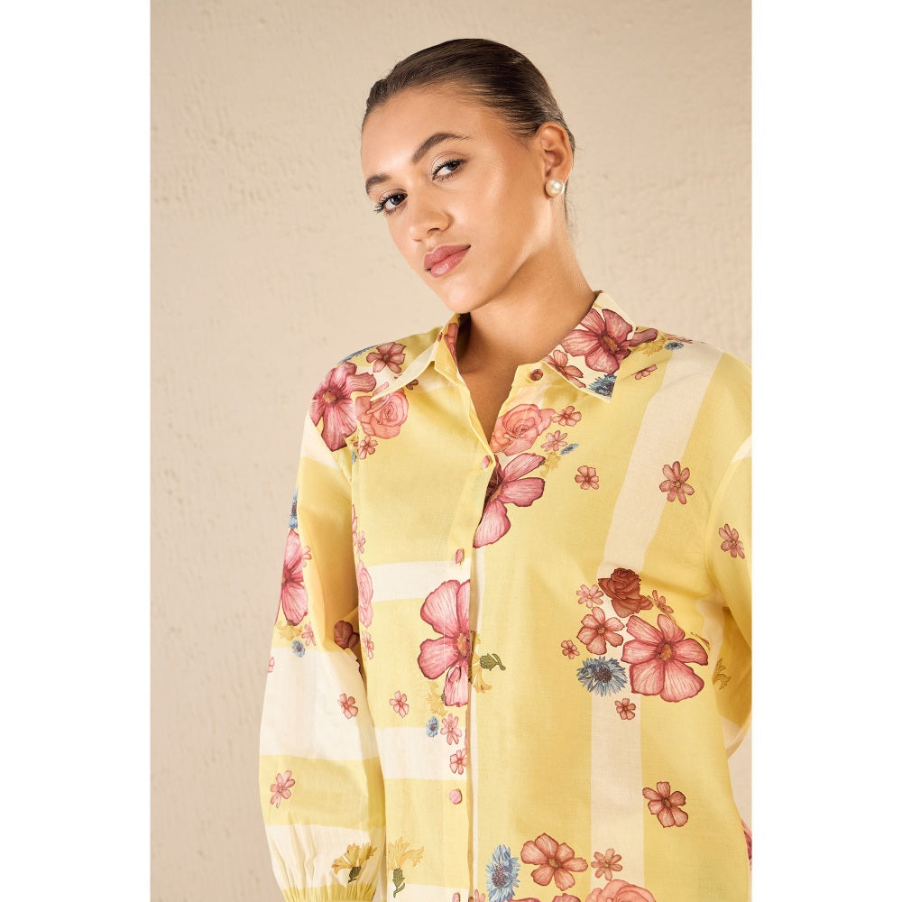Shivani Bhargava Floral Fusion Yellow Co Ord (Set of 2)