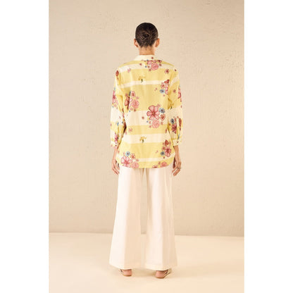 Shivani Bhargava Floral Fusion Yellow Shirt with Pant (Set of 2)