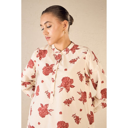 Shivani Bhargava Red Rose Print Co-Ord (Set of 2)