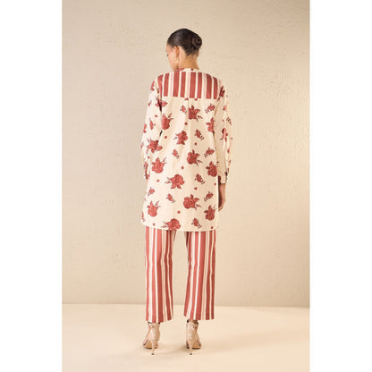 Shivani Bhargava Red Rose Print Co-Ord (Set of 2)