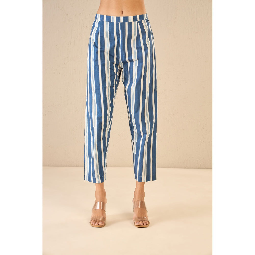 Shivani Bhargava Blue Embroidered Kurta with Pant and Dupatta (Set of 3)