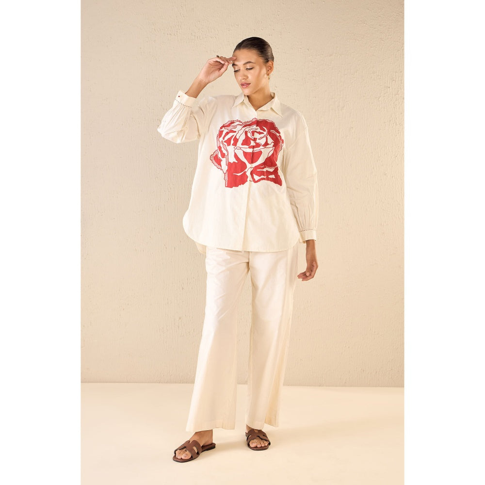 Shivani Bhargava Rose Dream Ivory Oversize Co-Ord (Set of 2)