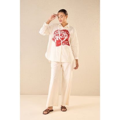 Shivani Bhargava Rose Dream Ivory Oversize Co-Ord (Set of 2)