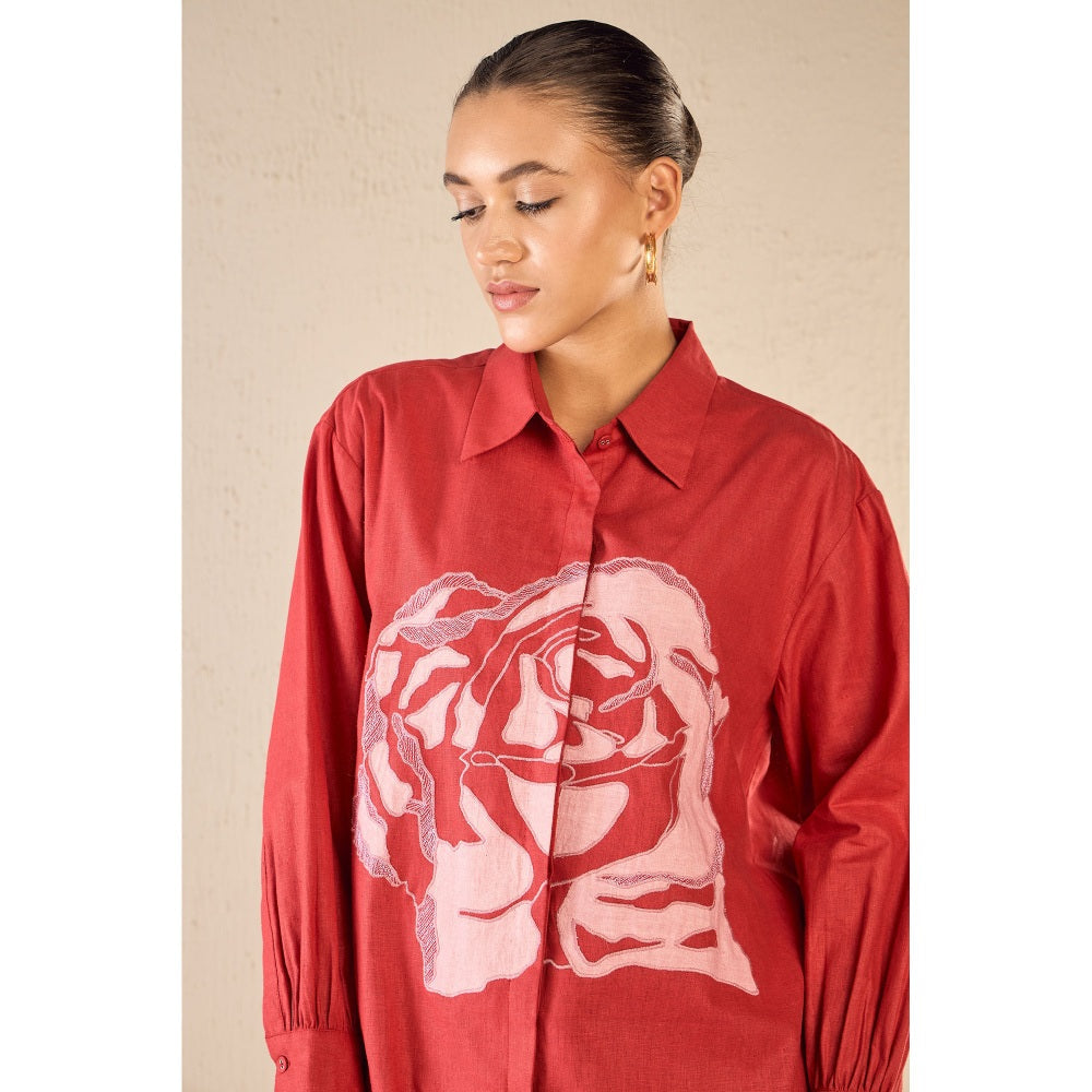 Shivani Bhargava Rose Dream Red Oversize-Ord (Set of 2)