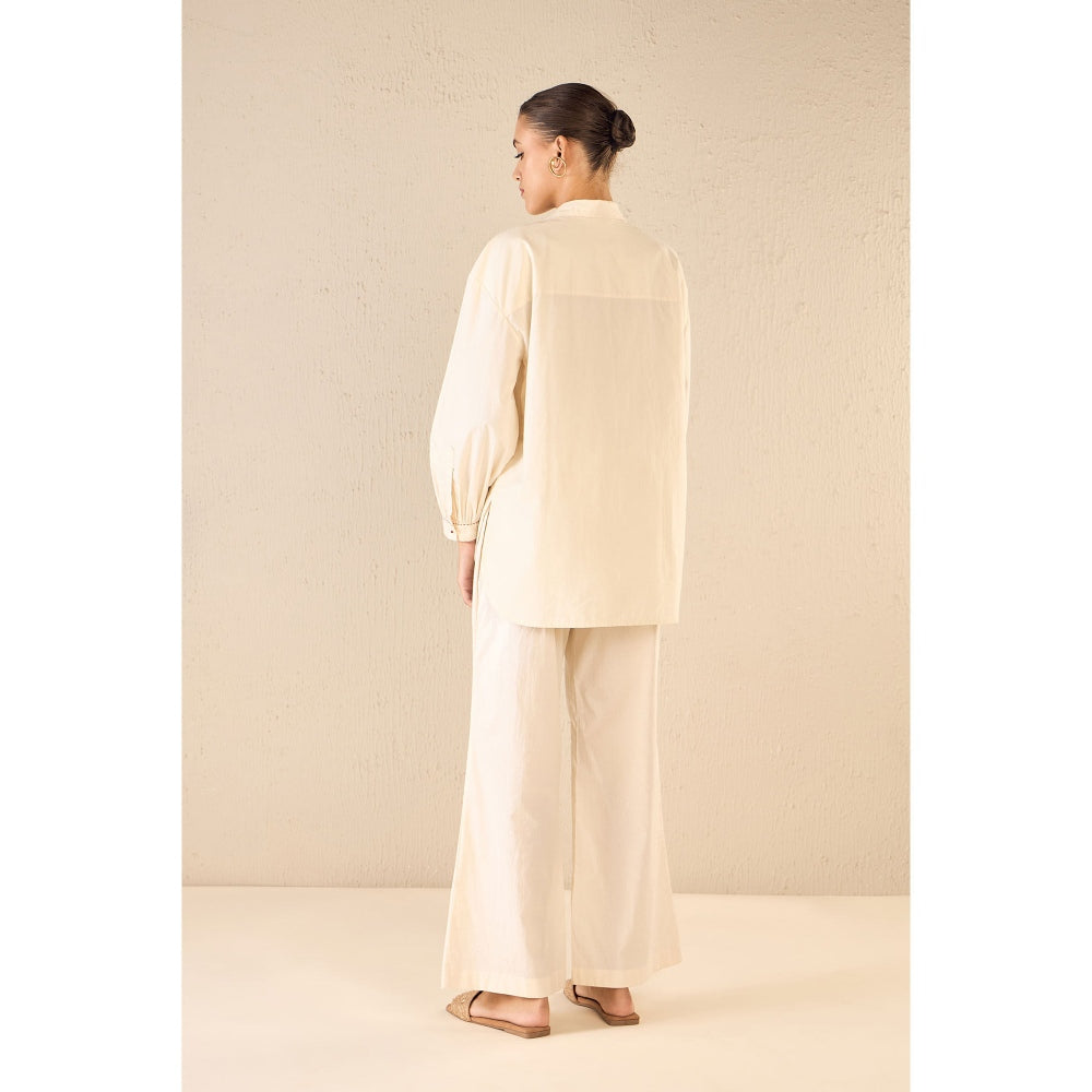 Shivani Bhargava Scarlet Rose Ivory Oversize Co-Ord (Set of 2)