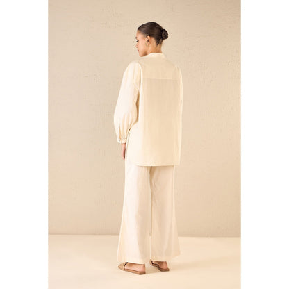 Shivani Bhargava Scarlet Rose Ivory Oversize Co-Ord (Set of 2)