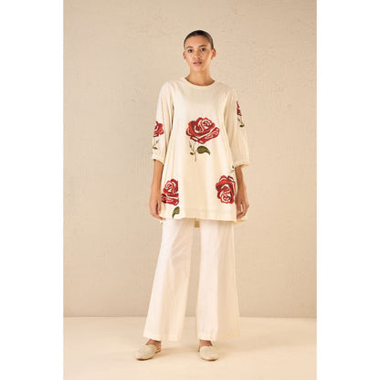 Shivani Bhargava Off White Royal Rose Co-Ord (Set of 2)