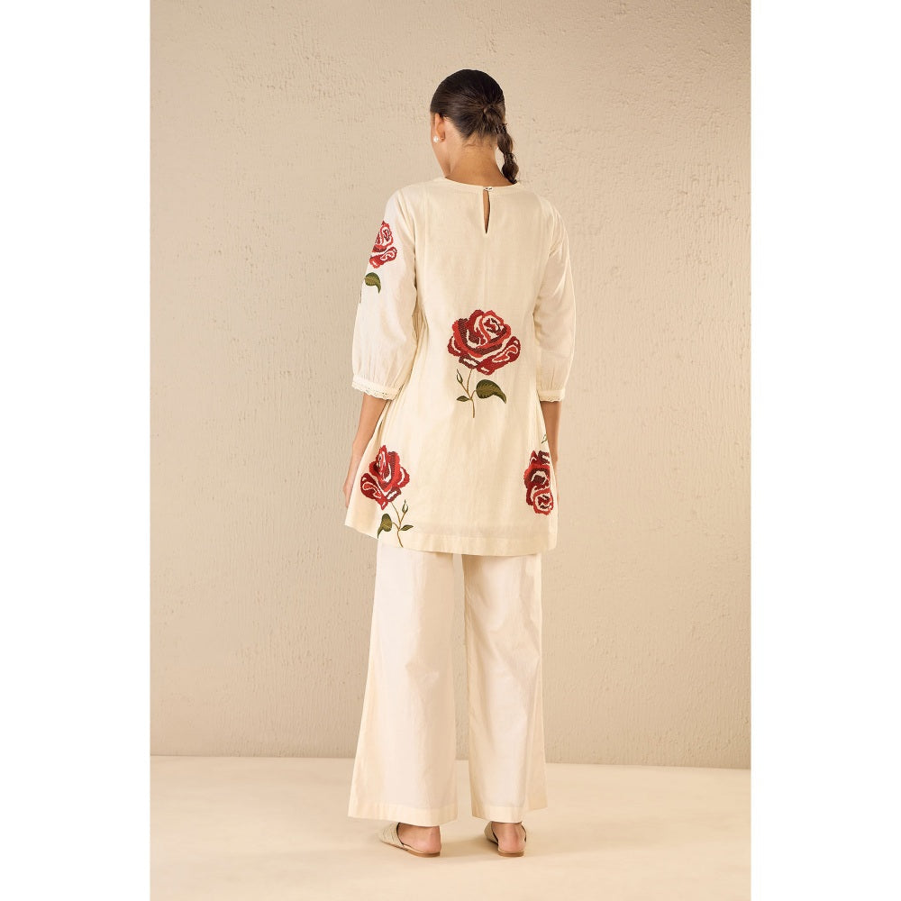 Shivani Bhargava Off White Royal Rose Co-Ord (Set of 2)