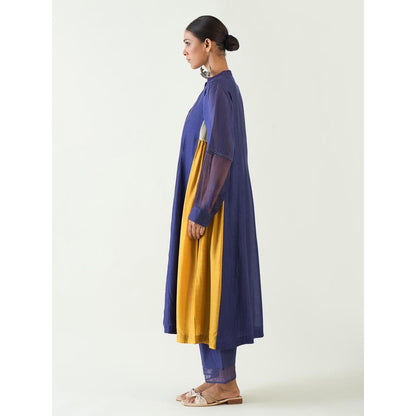 Shivani Bhargava Blue Urvi Embroidered Side Gather Kurta with Pant and Dupatta (Set of 3)