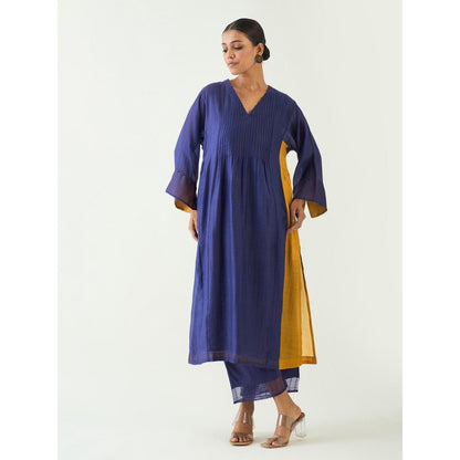 Shivani Bhargava Navy Blue Kriya Cotton Silk Kurta with Pant and Dupatta (Set of 3)