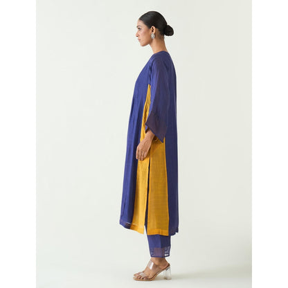 Shivani Bhargava Navy Blue Kriya Cotton Silk Kurta with Pant and Dupatta (Set of 3)