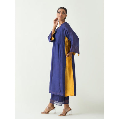 Shivani Bhargava Navy Blue Kriya Cotton Silk Kurta with Pant and Dupatta (Set of 3)
