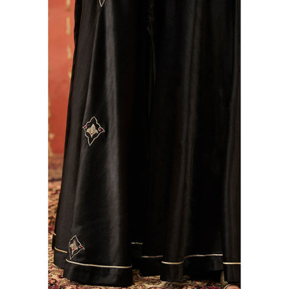 Shivani Bhargava Roli Ivory Silk Embroidered Short Kurta with Sharara and Dupatta (Set of 3)