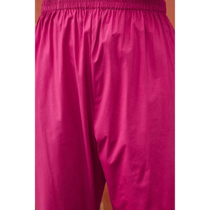 Shivani Bhargava Shubha Fuchsia Pink Embroidered Anarkali with Churidar and Dupatta (Set of 3)