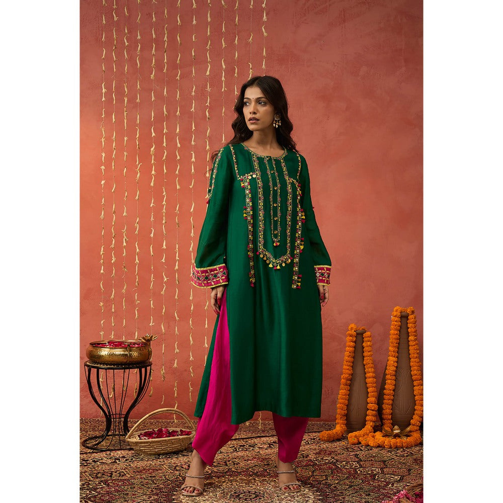 Shivani Bhargava Yukta Embroidered Kurta with Dhoti and Dupatta (Set of 3)