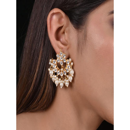Shlok Jewels Ramya Star Kundan Studs Earrings