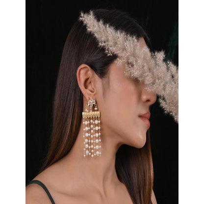Shlok Jewels Paulmi Kundan Pearl Earrings