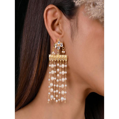 Shlok Jewels Paulmi Kundan Pearl Earrings