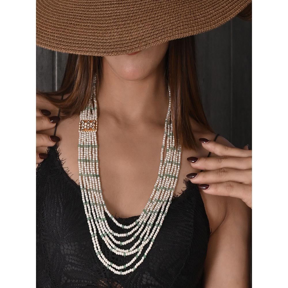 Shlok Jewels Keshavi Pearl Layered Motif Mala