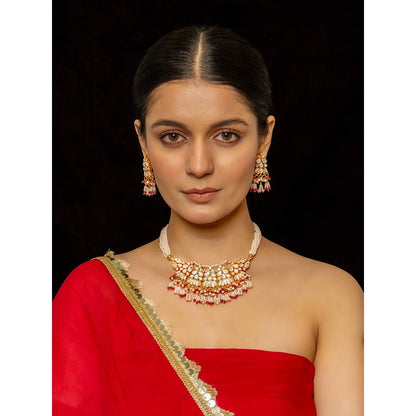 Shlok Jewels Hiranyavarna Choker & Earring Set